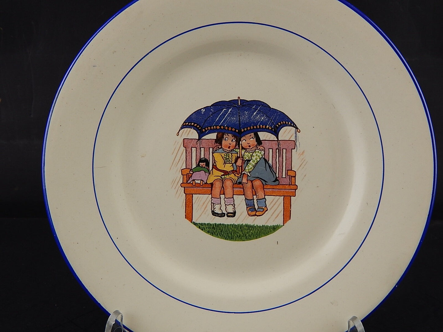 ANTICO RARO PIATTO COLLEZIONE INFANZIA CERAMICA FRANCESE E CHARBONNIER SALINS