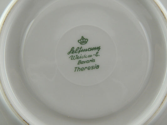 ANTICA TAZZA TE' PORCELLANA ORO BAVARIA SELTMANN THERESIA SCENA GALANTE WATTEAU