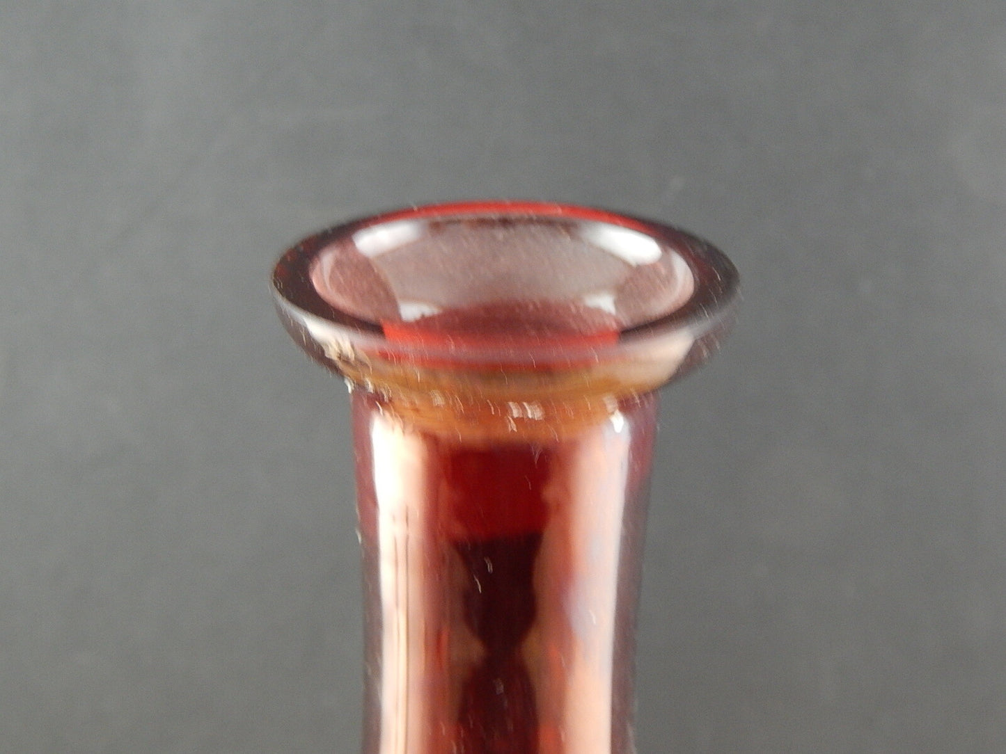 ANTICA RARA BOTTIGLIA INCISA CRISTALLO BOHEMIA BIEDERMEIER ROSSO RUBINO