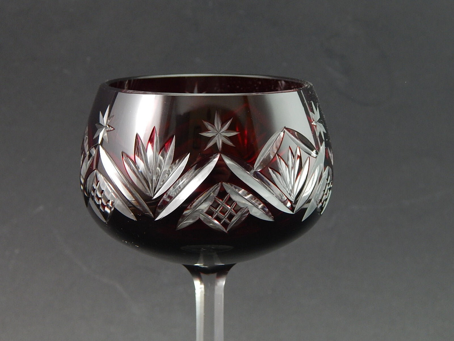 PREZIOSO ELEGANTE VINTAGE BICCHIERE CALICE CRISTALLO BOEMIA MOLATO