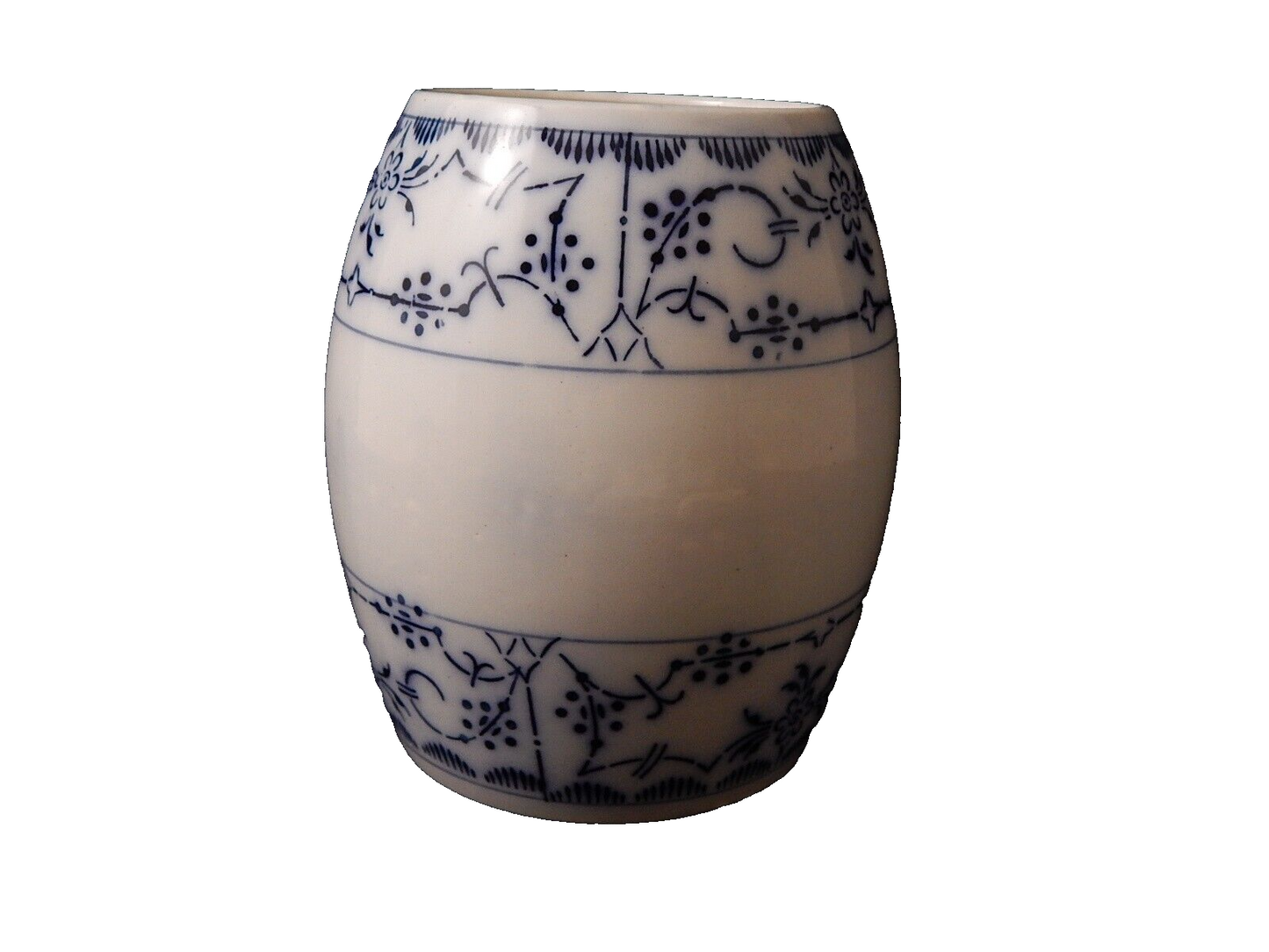 ANTICO ART DECO BARATTOLO CUCINA PORCELLANA BIANCO BLU PROBABILE VILLEROY&BOCH