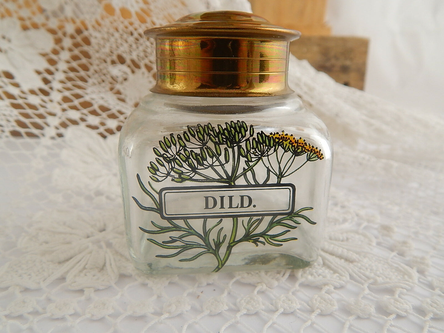 VINTAGE BOTTIGLIA VETRO SOFFIATO BARATTOLO SPEZIE O ERBE HOLMEGAARD DILD ANETO