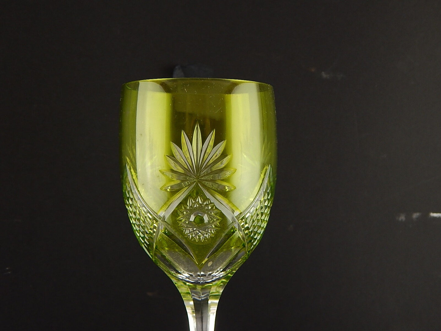 VINTAGE BICCHIERE CALICE CRISTALLO GERMANIA MOLATO NACHTMANN VERDE RESEDA