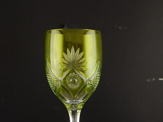 VINTAGE BICCHIERE CALICE CRISTALLO GERMANIA MOLATO NACHTMANN VERDE RESEDA