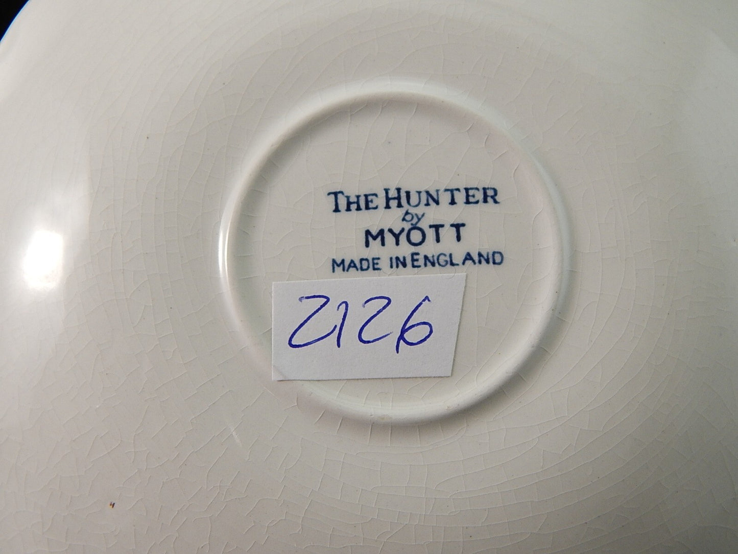 VINTAGE CERAMICA TAZZINA THE HUNTER MYOTT POTTERY ENGLAND IL CACCIATORE #2126