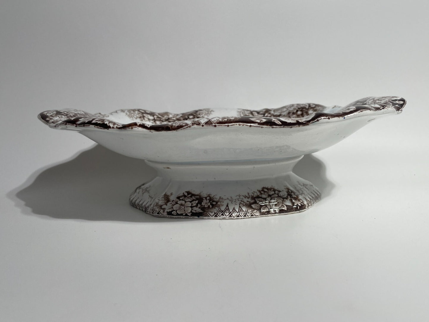 ANTICA RARA ALZATA CENTROTAVOLA CERAMICA VERBANUM STONE LAVENO DECORO JARDINIERE