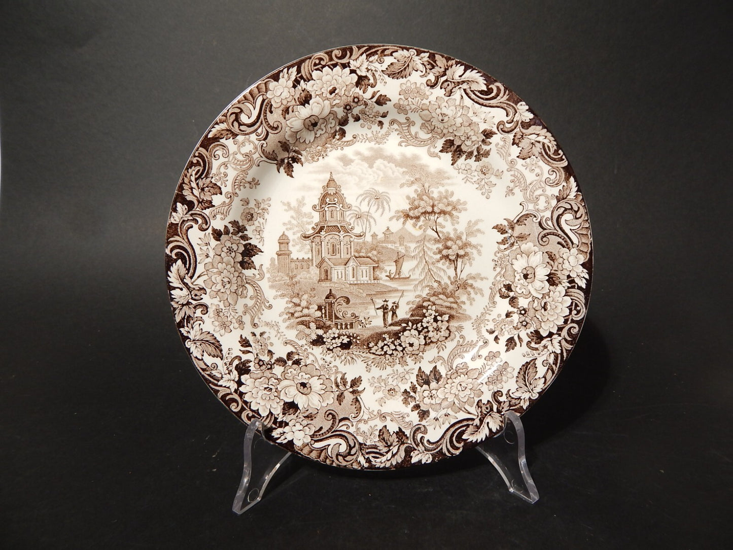 ANTICO PIATTO VITTORIANO 1800 PORCELLANA WEDGWOOD RARO DISEGNO ORIENTALE