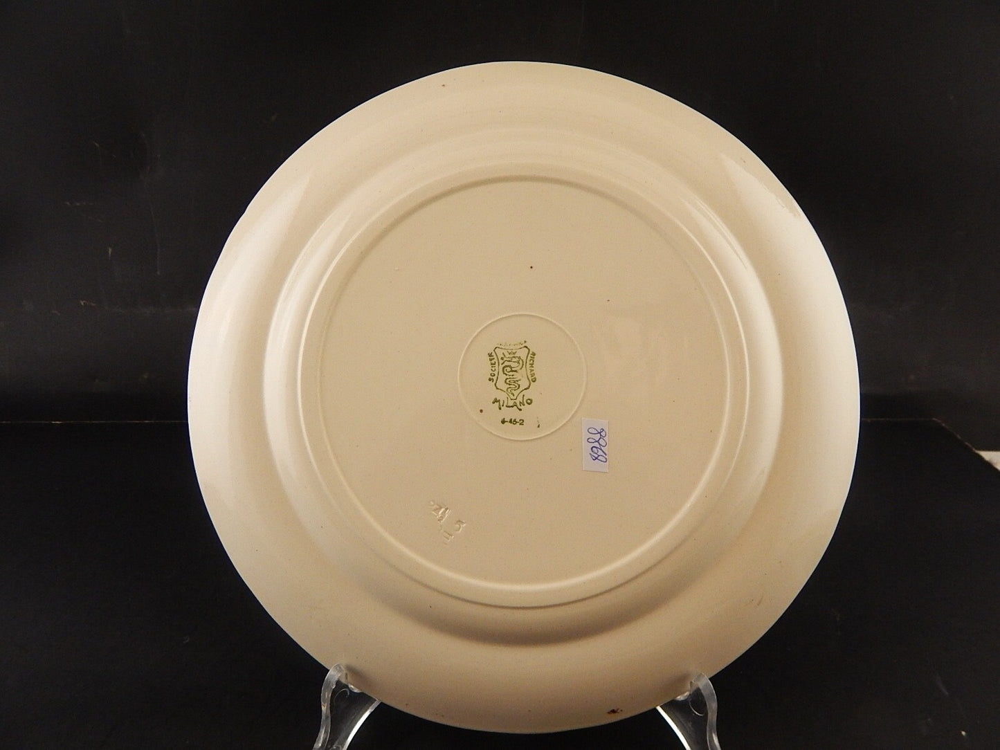 ANTICO 1930 RARO PIATTO CERAMICA RICHARD MILANO DECORO JAPON BIANCO MARRONE