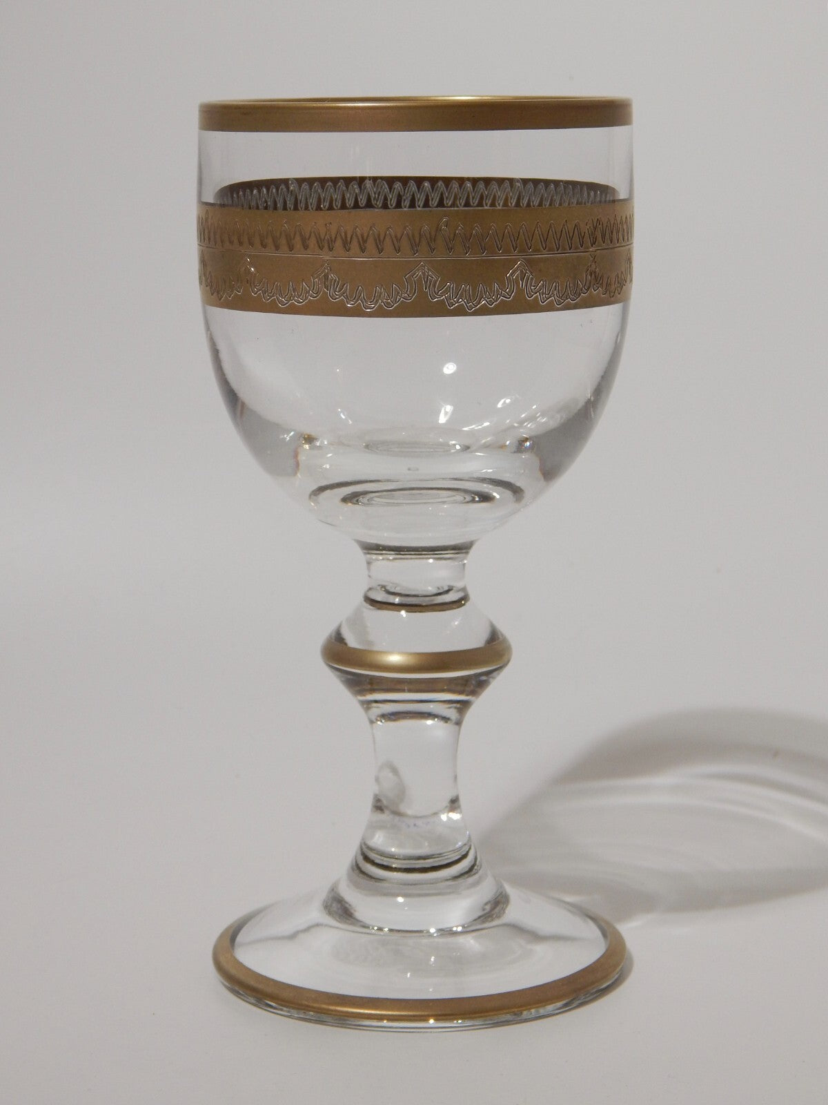 PREZIOSO STILE IMPERO CALICE VETRO SOFFIATO MURANO VENEZIANO DECORO ORO