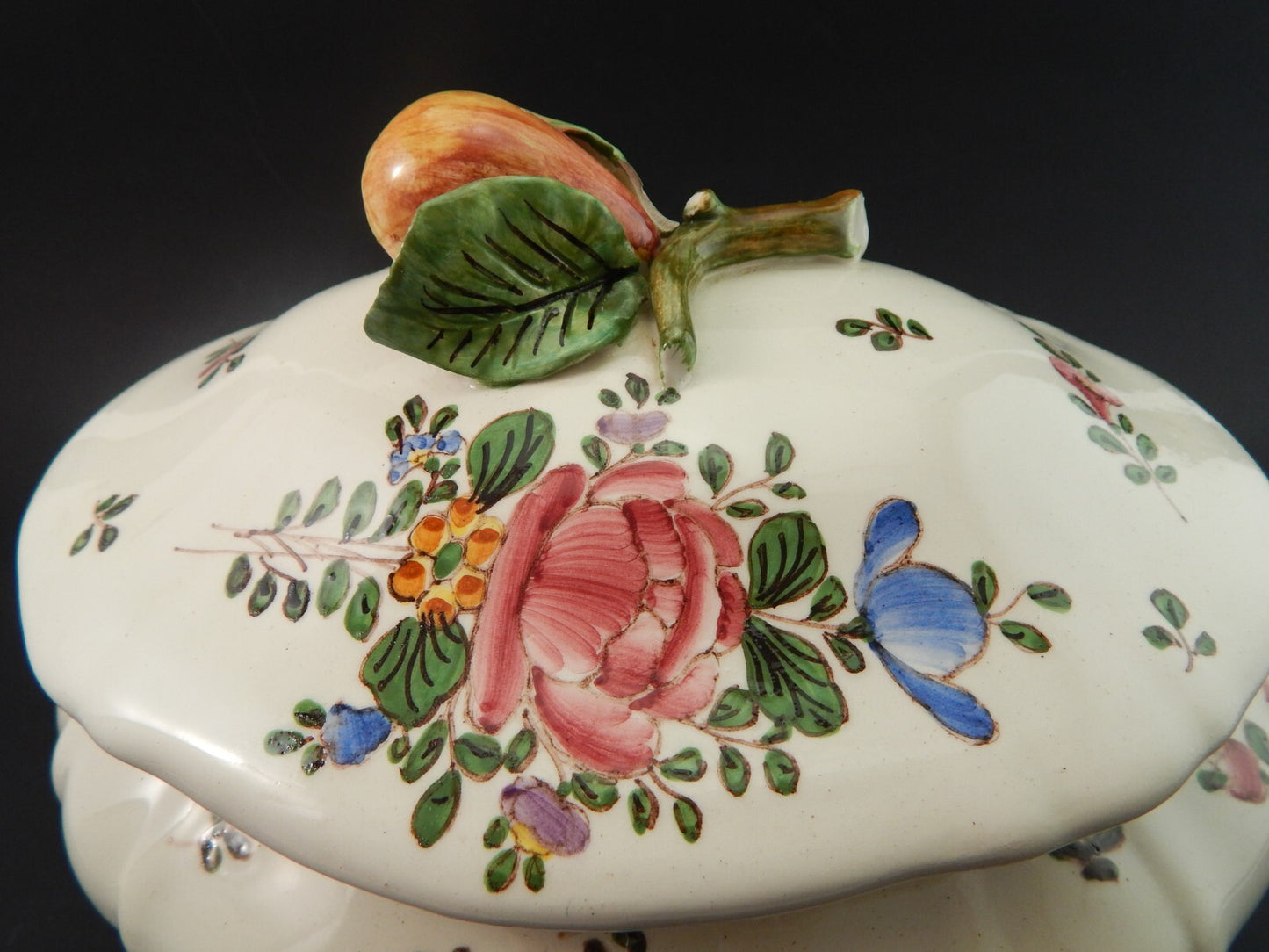 PREZIOSO CENTROTAVOLA ZUPPIERA MAIOLICA CERAMICA PAGANI VECCHIA LODI DIPINTO