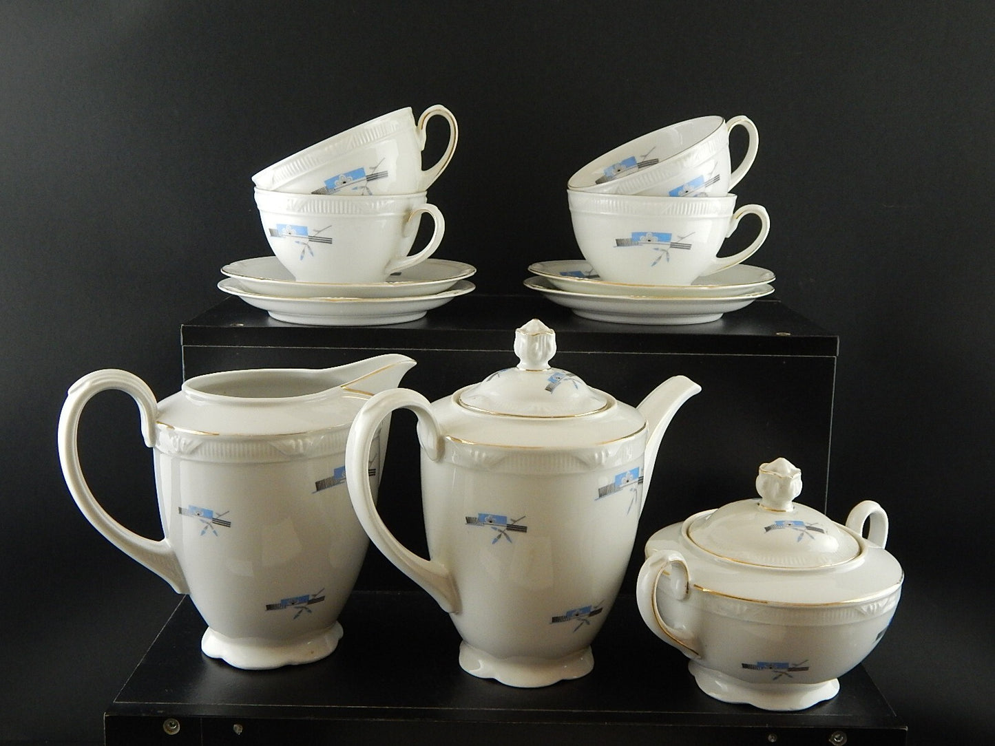 PREZIOSO ANTICO ART DECO SERVIZIO TE' PORCELLANA ZEH SCHERZER BAVARIA