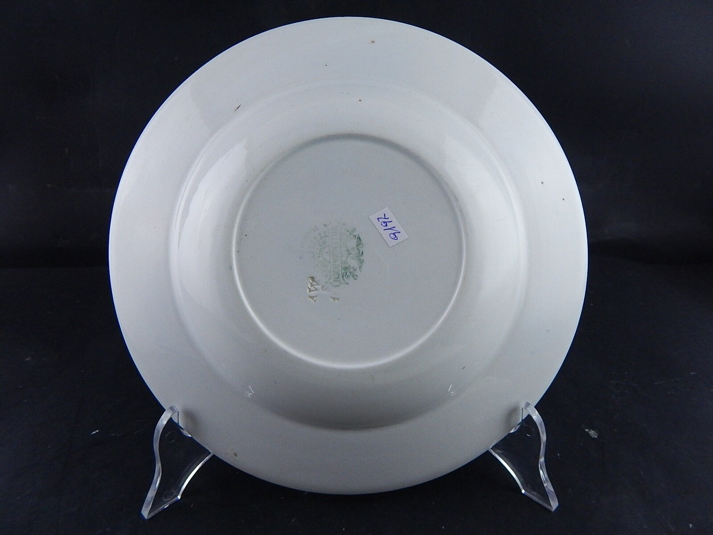 ANTICO ART DECO PIATTO FONDO VILLEROY&BOCH PORCELLANA BIANCA FIORI BLU