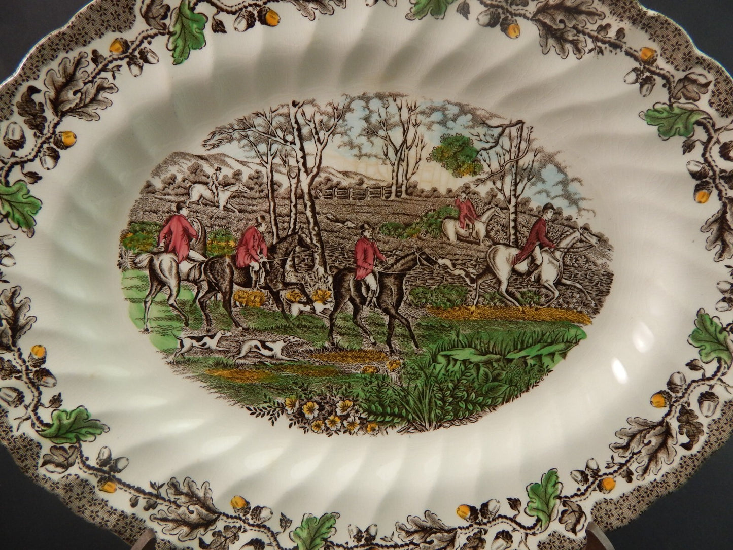 ANTICO VASSOIO CERAMICA INGLESE MYOTTS COUNTRY LIFE STAMPA A MANO