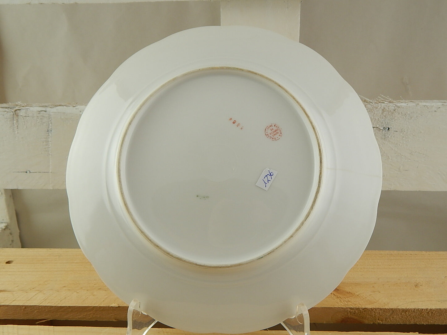 ANTICO RARO PIATTO PORCELLANA GINORI FINE 800 PROFILO VERDE #1736