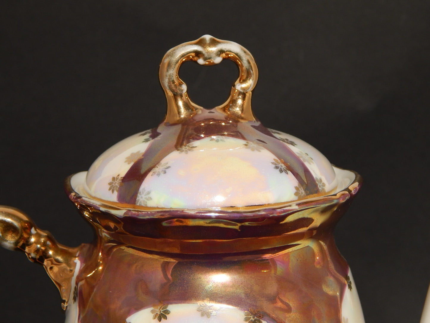 ANTICA LIBERTY PREZIOSA CAFFETTIERA PORCELLANA GINORI 1896-1910 DECORO A LUSTRO