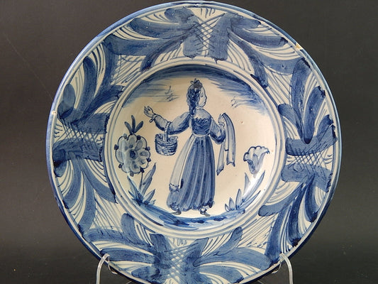 ARTE POVERA PIATTO CERAMICA SPAGNOLA CATALANA GUIVERNAU PRIMA META' 900 #2012