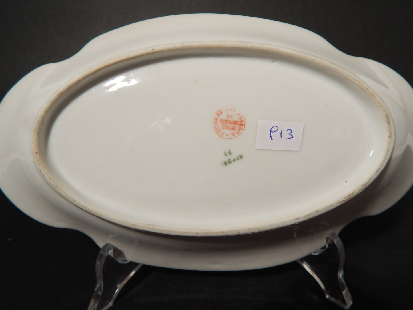 ANTICA RAVIERA VASSOIO PORCELLANA GINORI LIBERTY DECORO ROSA E ORO