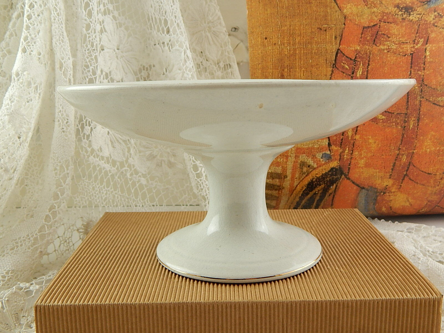 ANTICA RARA ALZATA FRUTTIERA SOCIETÀ CERAMICA ITALIANA LAVENO I GIRASOLI