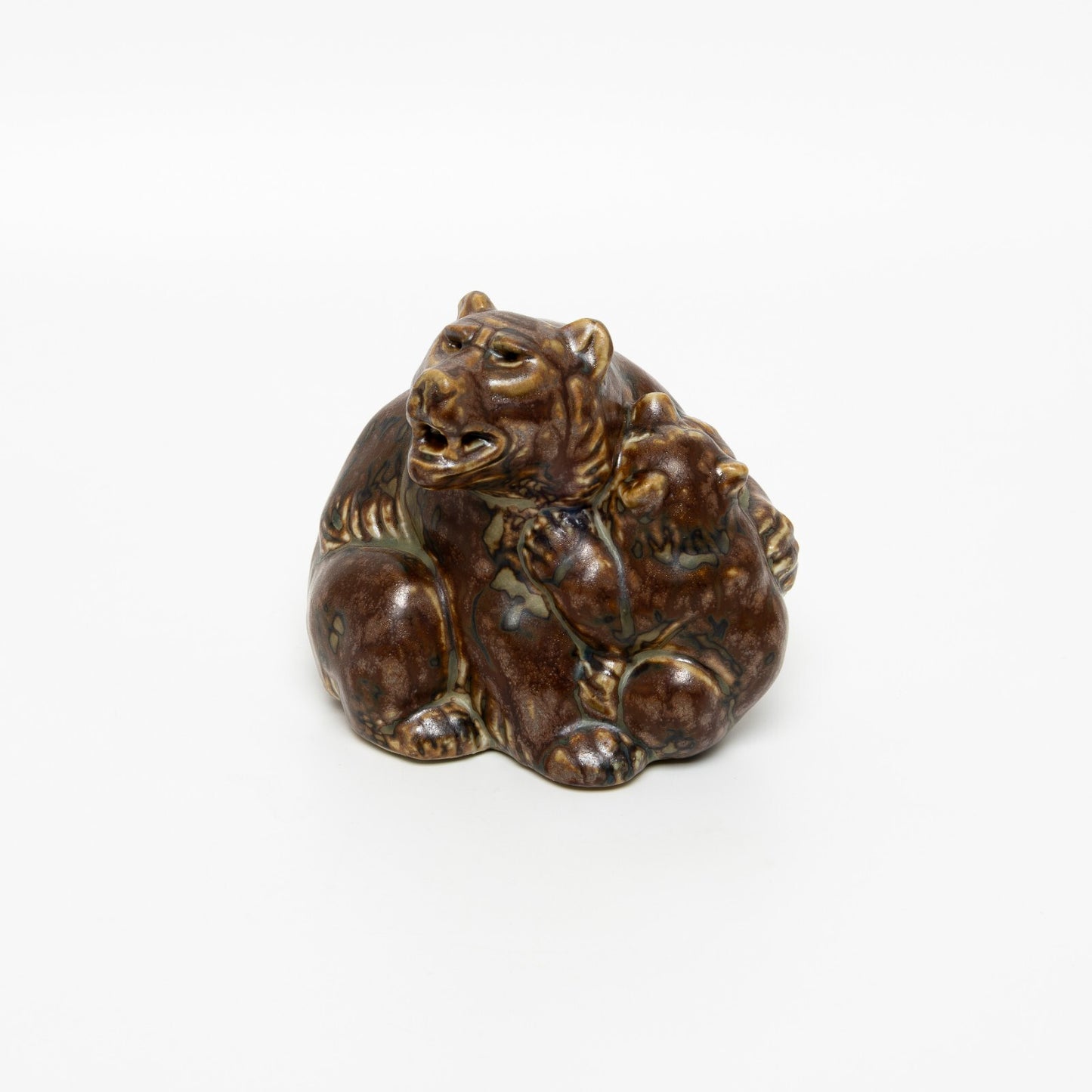 RARA STATUINA PORCELLANA ROYAL COPENHAGEN "Orso con Cucciolo" 20193 CM 11x12x10