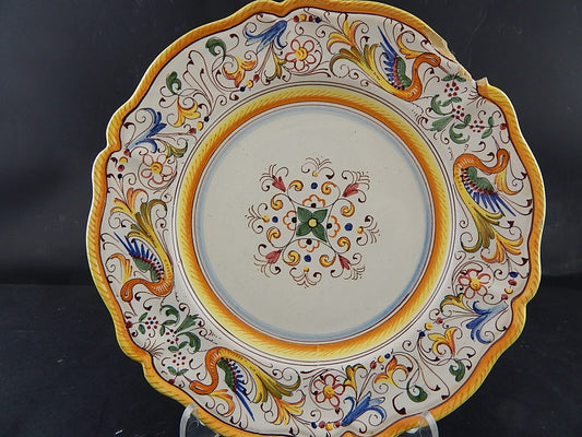 ANTICO PIATTO CERAMICA MAIOLICHE DERUTA PERUGIA PRIMO 900 RINASCIMENTALE #9178