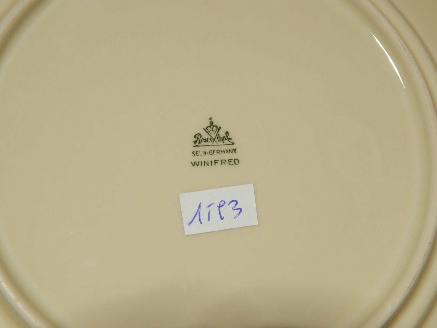 PREZIOSO TRIO CON TAZZA DA TE' PORCELLANA ROSENTHAL WINIFRED COLOR CREMA ORO