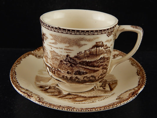VINTAGE JOHNSON BROS OLD BRITAIN CASTLE TAZZINA CAFFE SEMI-PORCELLANA DIFETTO