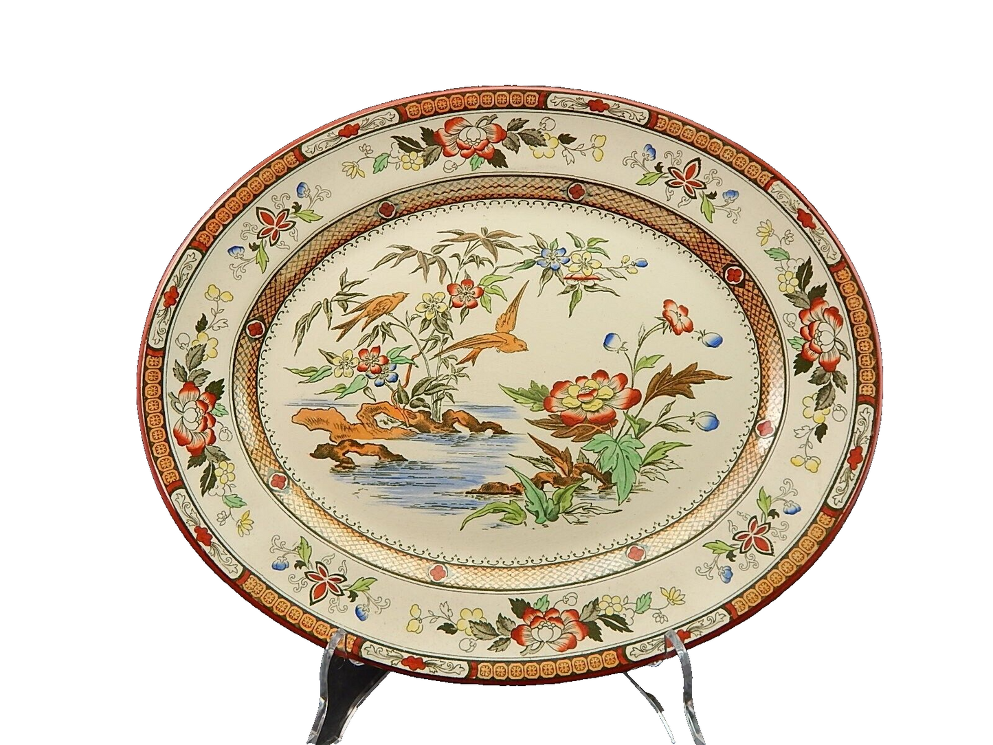 ANTICO 1880 VASSOIO SEMI PORCELLANA INGLESE BISHOP POWELL & STONIER