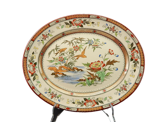 ANTICO 1880 VASSOIO SEMI PORCELLANA INGLESE BISHOP POWELL & STONIER