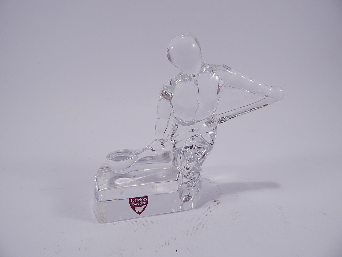 STATUINA CRISTALLO ORREFORS ART CRYSTAL GLASS SERIE "I MESTIERI DELL'UOMO"