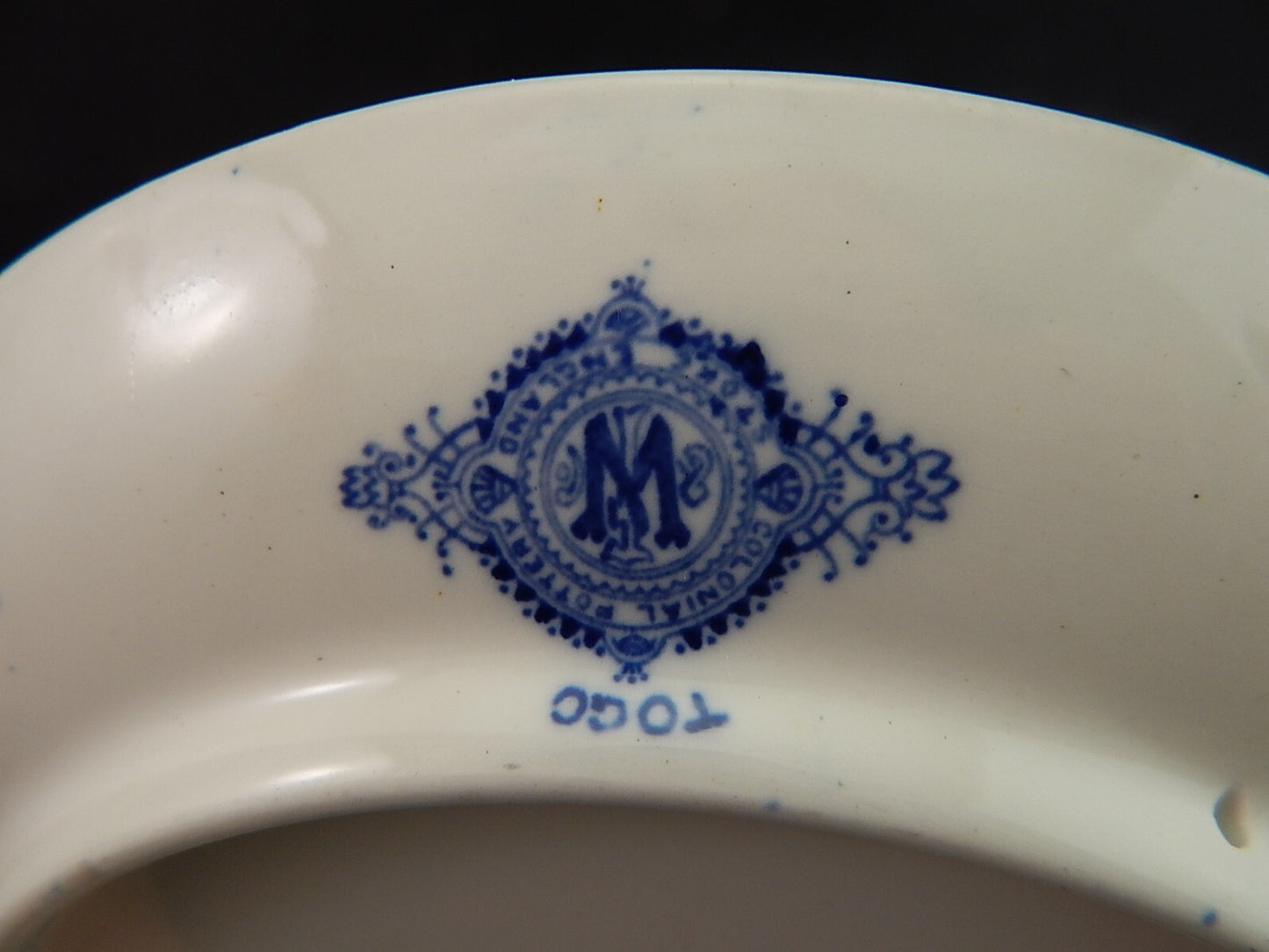 ANTICO PIATTO SEMI PORCELLANA VITTORIANA F WINKLE COLONIAL POTTERY STOKE TOGO