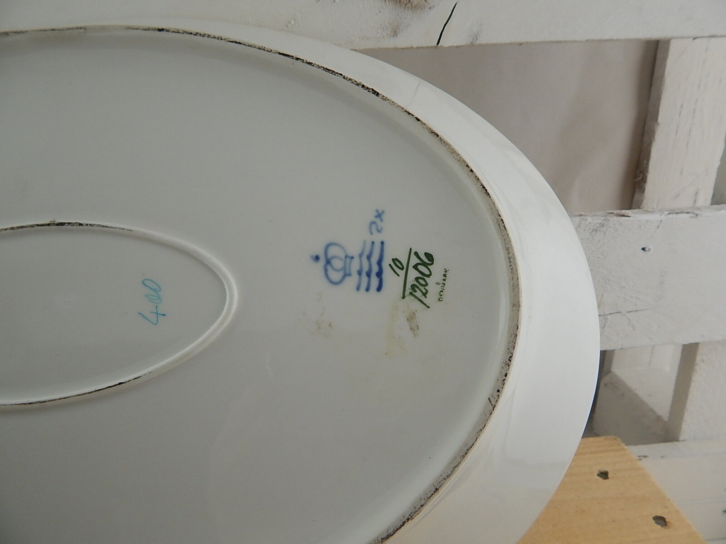 VINTAGE ROYAL COPENHAGEN PORCELLANA JULIANE MARIE VASSOIO TRAY BLUE FLOWER