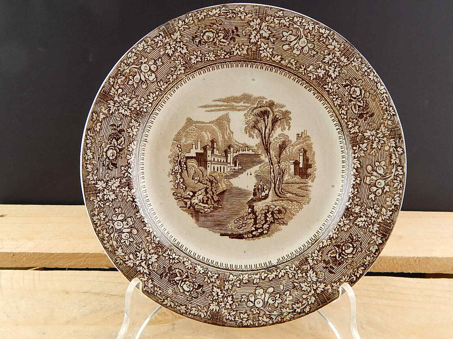 ANTICO 1800 PIATTO PORCELLANA CERAMICA PRIMAVESI & SONS SWANSEA NEWPORT & LONDON