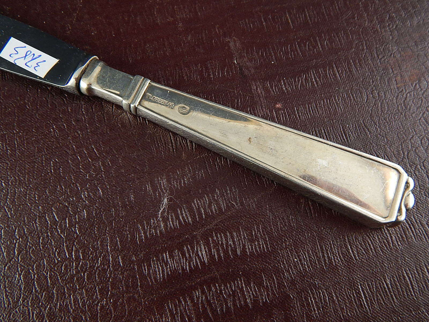 VINTAGE DEL 1956 COLTELLO COLAZIONE BURRO RAADVAD MANICO ARGENTO 925 COPENHAGEN