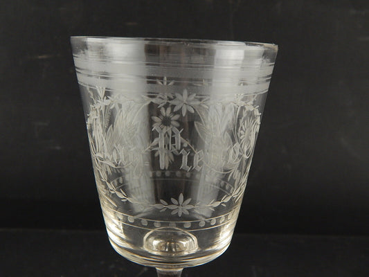 ANTICO 1800 COLLEZIONE CALICE CRISTALLO INCISO ALL'ACIDO RAGIONIER PIETRO