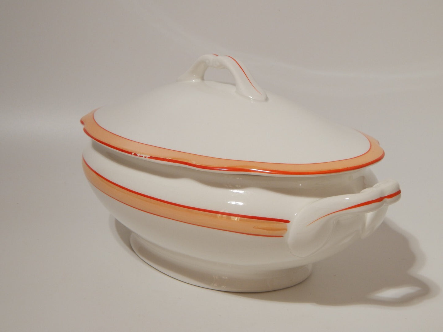 ANTICA RARA ZUPPIERA CENTROTAVOLA SOCIETÀ CERAMICA REVELLI LAVENO FASCIA ARANCIO