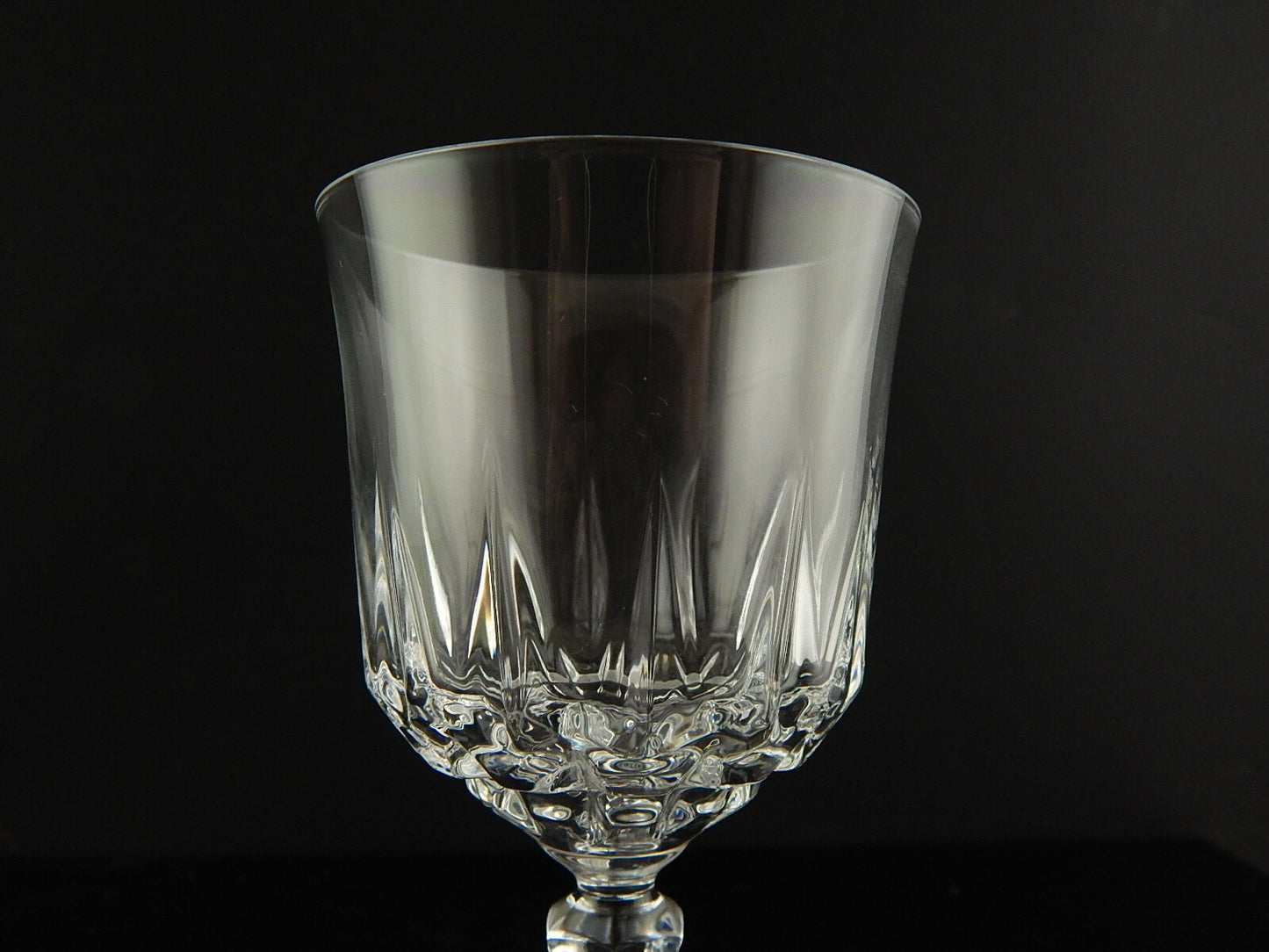 ANTICO ELEGANTE ART DECO SERVIZIO 6 BICCHIERI CALICI CRISTALLO BOEMIA MOLATI