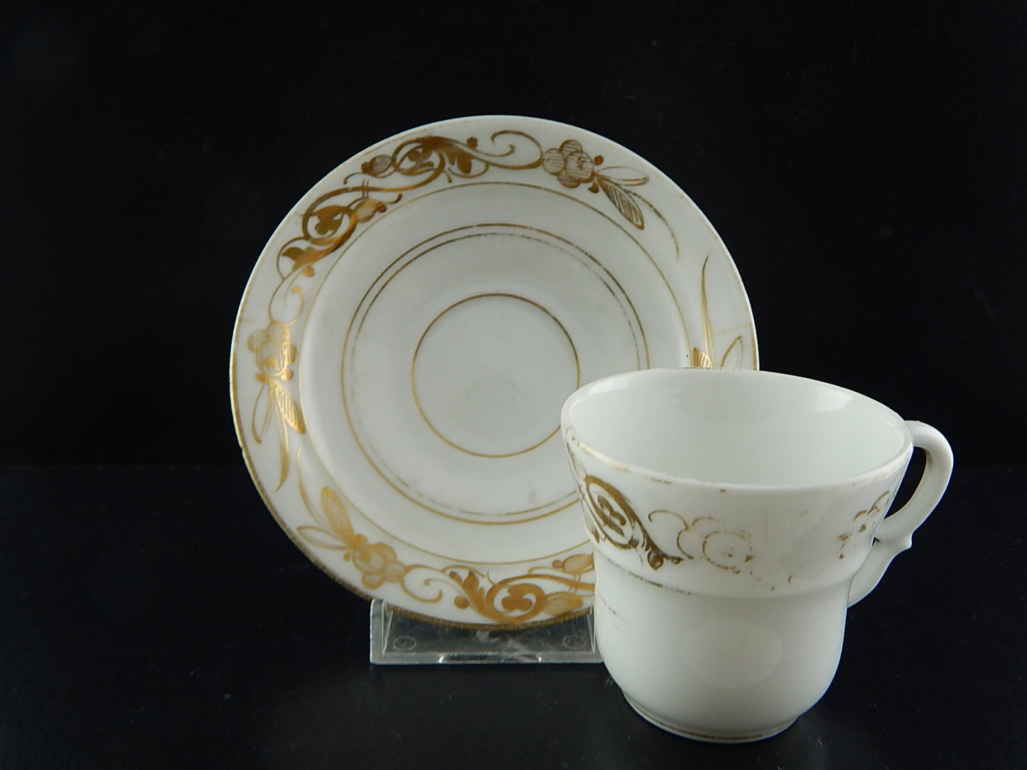 ANTICA PREZIOSA RARA TAZZA IMPERO PORCELLANA BIANCA ORO PARIGI INIZIO 1800 #5