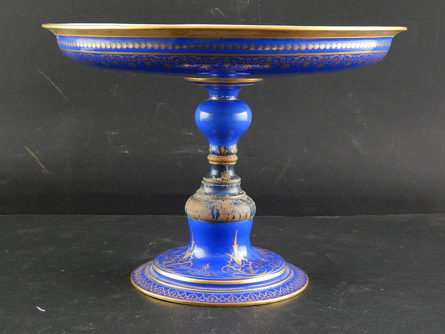 ANTICA 1866 ALZATA CENTROTAVOLA PORCELLANA MARCHIO SEVRES S.66 DECORO FARFALLA