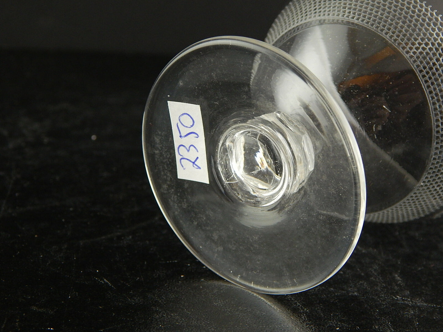 ANTICO ART DECO SET 3 BICCHIERI CALICI CRISTALLO CON DECORO SERIGRAFATO