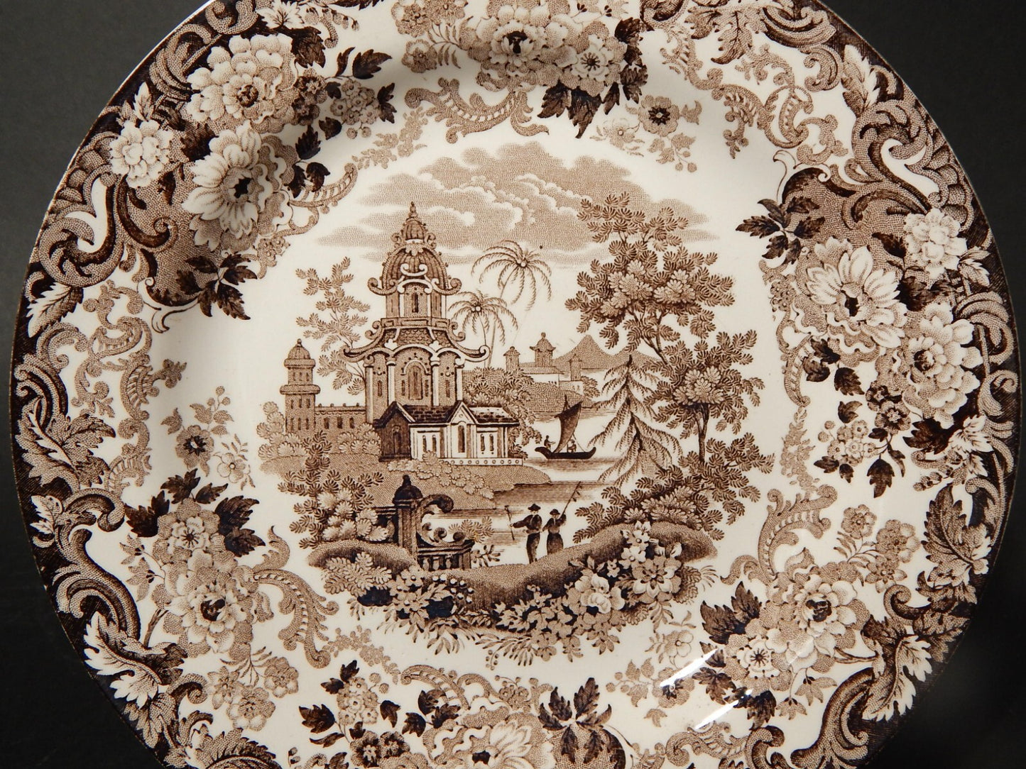 ANTICO PIATTO VITTORIANO 1800 PORCELLANA WEDGWOOD RARO DISEGNO ORIENTALE