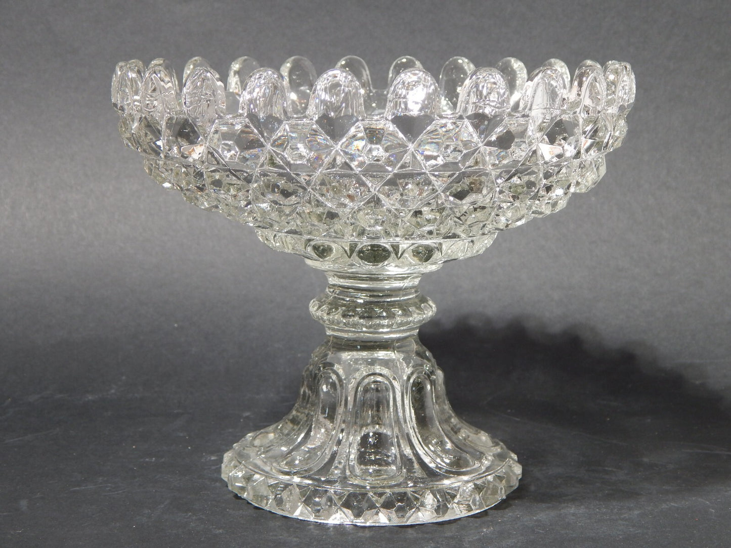 ANTICA PRIMO 800 ORIGINALE ELEGANTE ALZATA COPPA CENTROTAVOLA IN VETRO