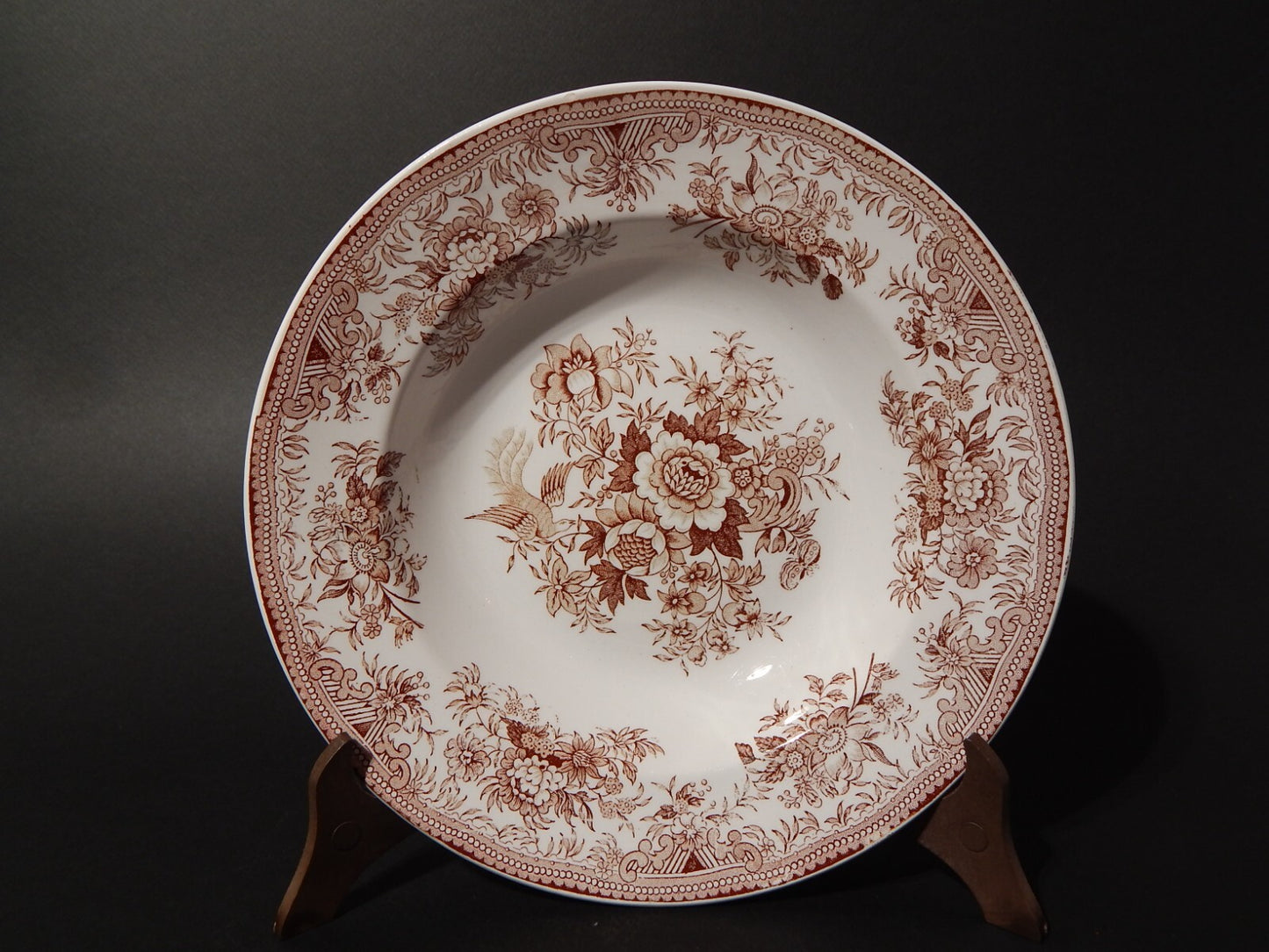 ANTICO 1920 PIATTO FONDO PORCELLANA VILLEROY&BOCH SAAR BASIN ASIATIC PHEASANT #