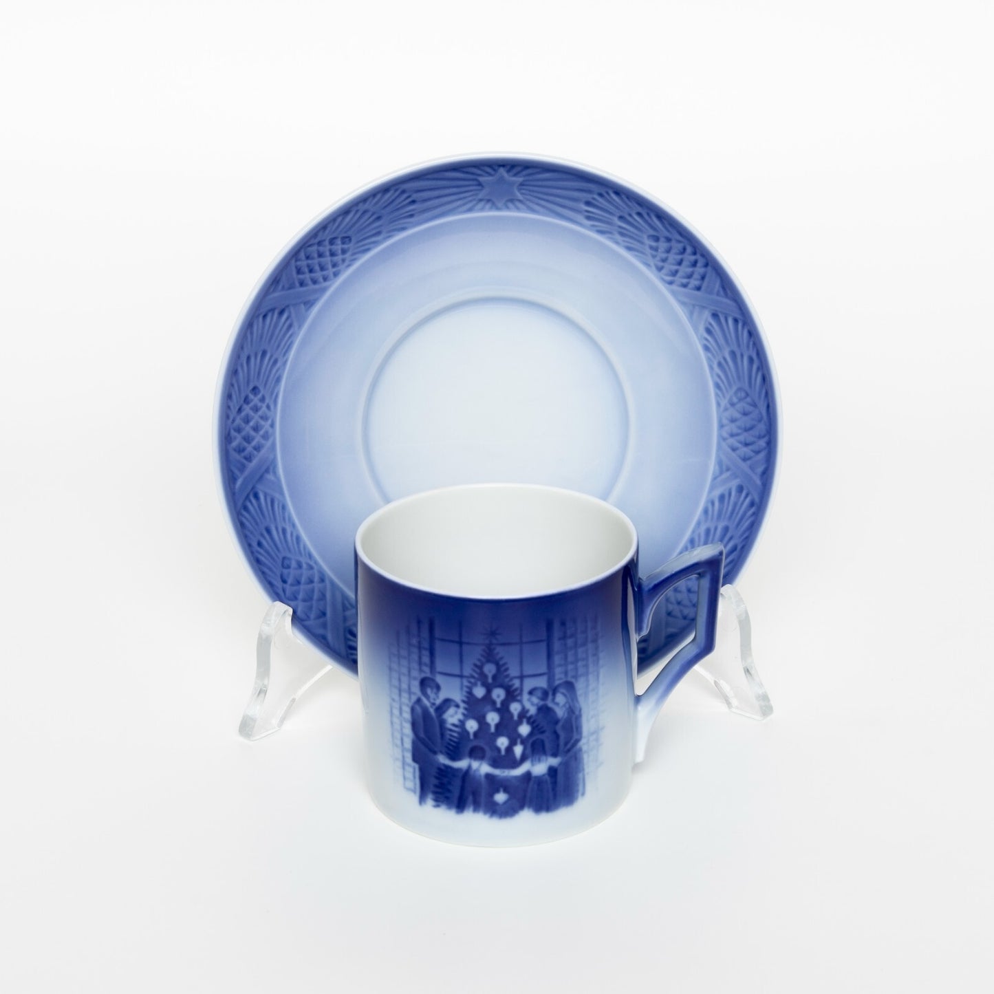 ROYAL COPENHAGEN PORCELLANA TAZZA DI NATALE 1983 ORIGINALE CON PIATTINO CM 7