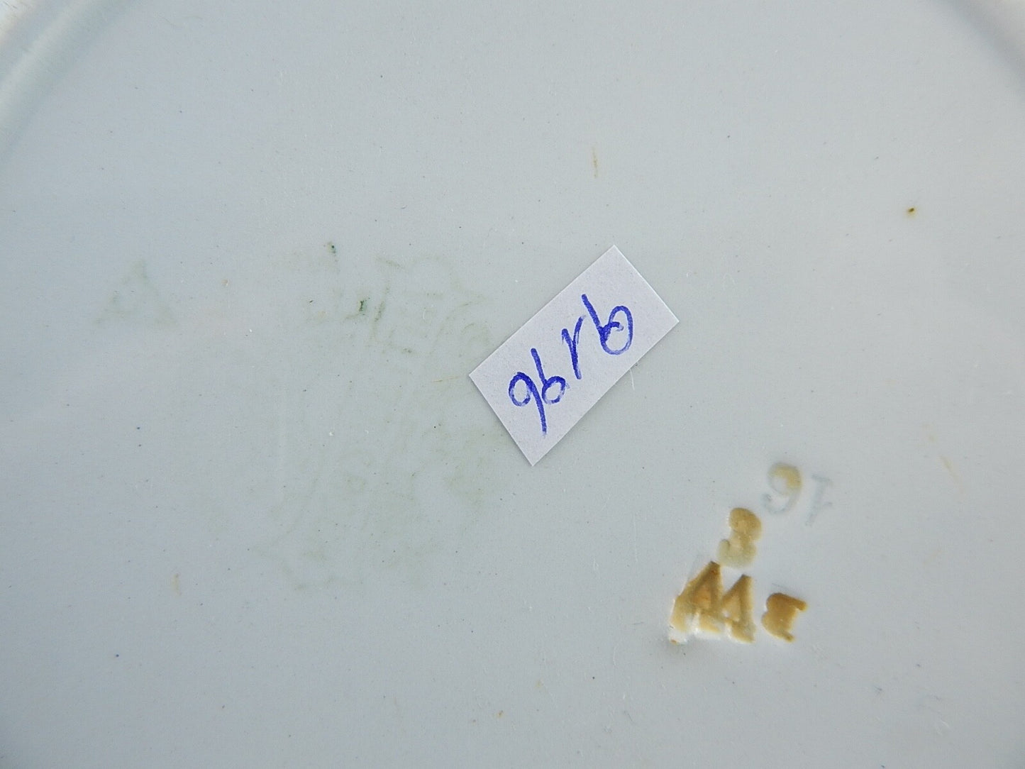 ANTICO ART DECO PIATTO FONDO VILLEROY&BOCH PORCELLANA BIANCA FIORI BLU