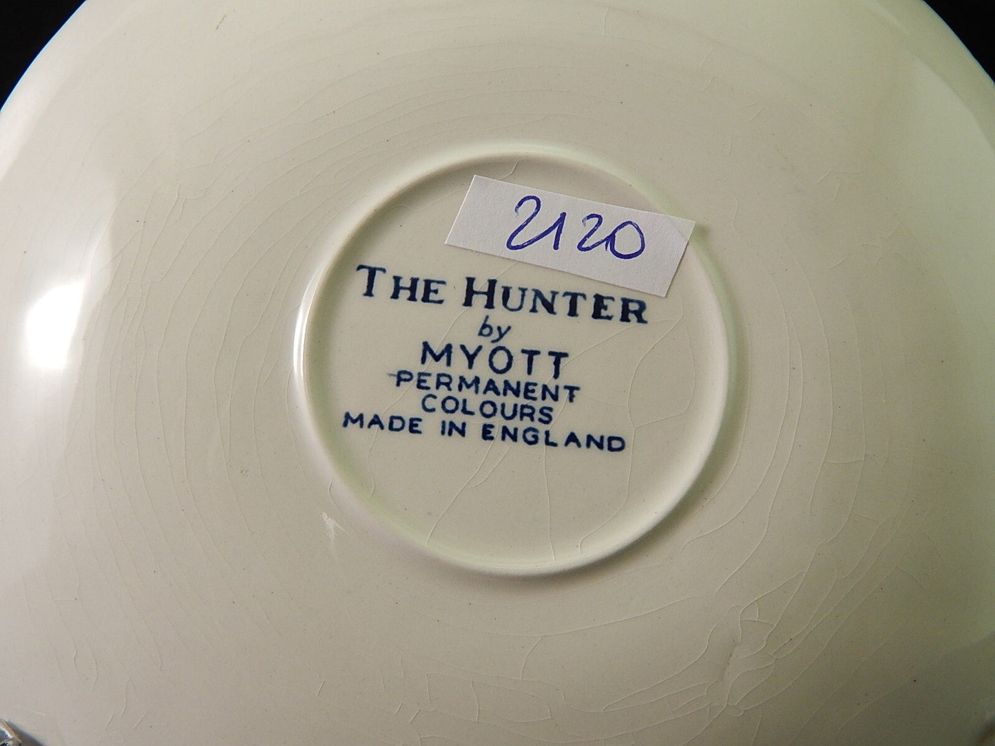 VINTAGE CERAMICA TAZZA TE' THE HUNTER MYOTT POTTERY ENGLAND IL CACCIATORE #2120