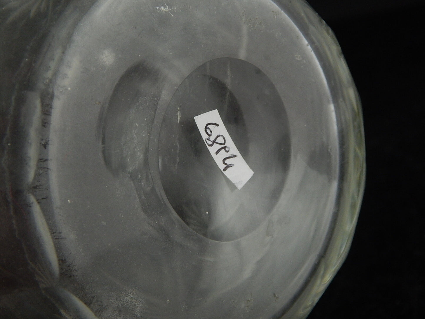 ANTICA RARA BOTTIGLIA TAVOLA ART DECO CRISTALLO MOLATO INCISO BOEMIA