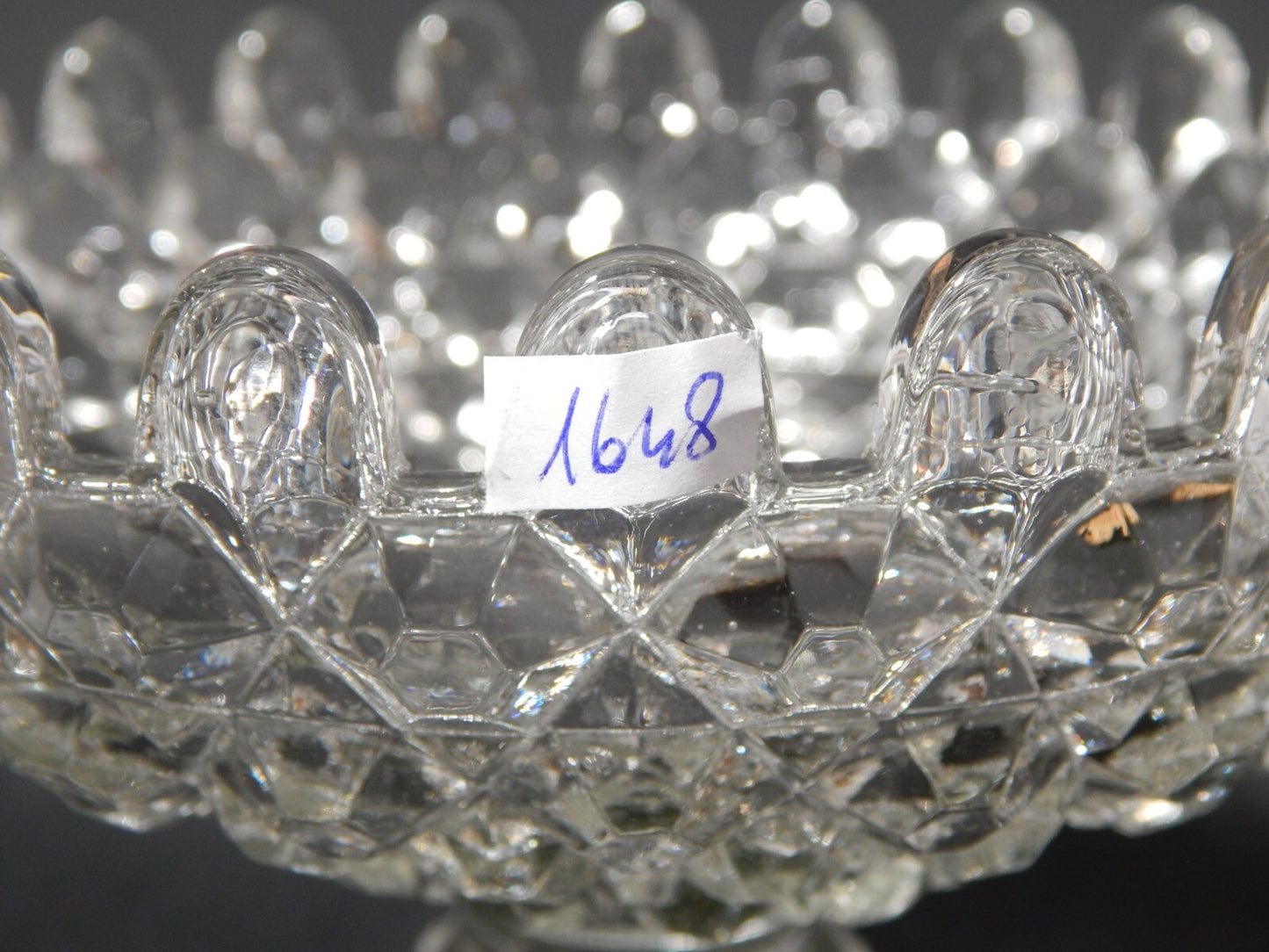 ANTICA PRIMO 800 ORIGINALE ELEGANTE ALZATA COPPA CENTROTAVOLA IN VETRO