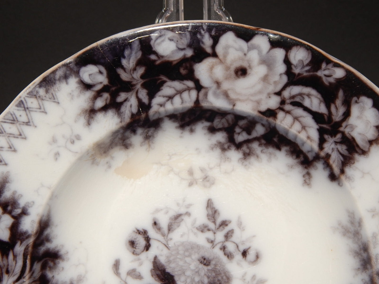 ANTICO PIATTO FONDO CERAMICA JARDINIERE VILLEROY & BOCH FINE '800 DIFETTO B1136