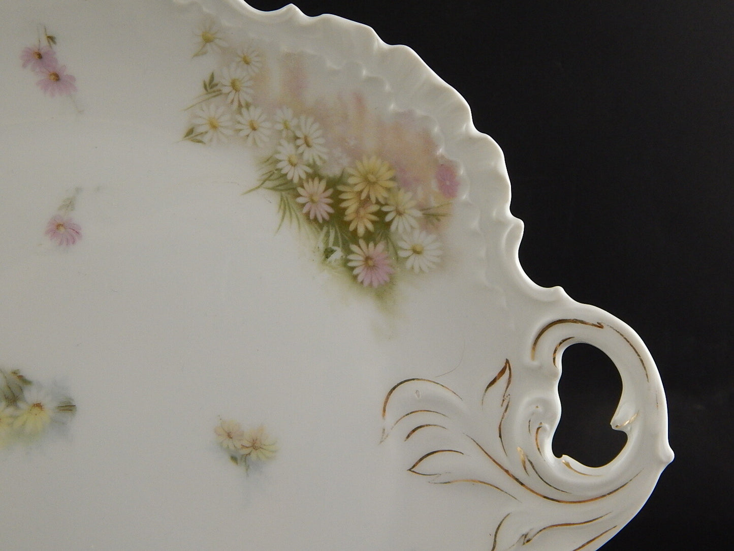 ANTICO ROCAILLE PIATTO VASSOIO PORCELLANA ROSENTHAL BAVARIA ANNI 30 MARGHERITINE