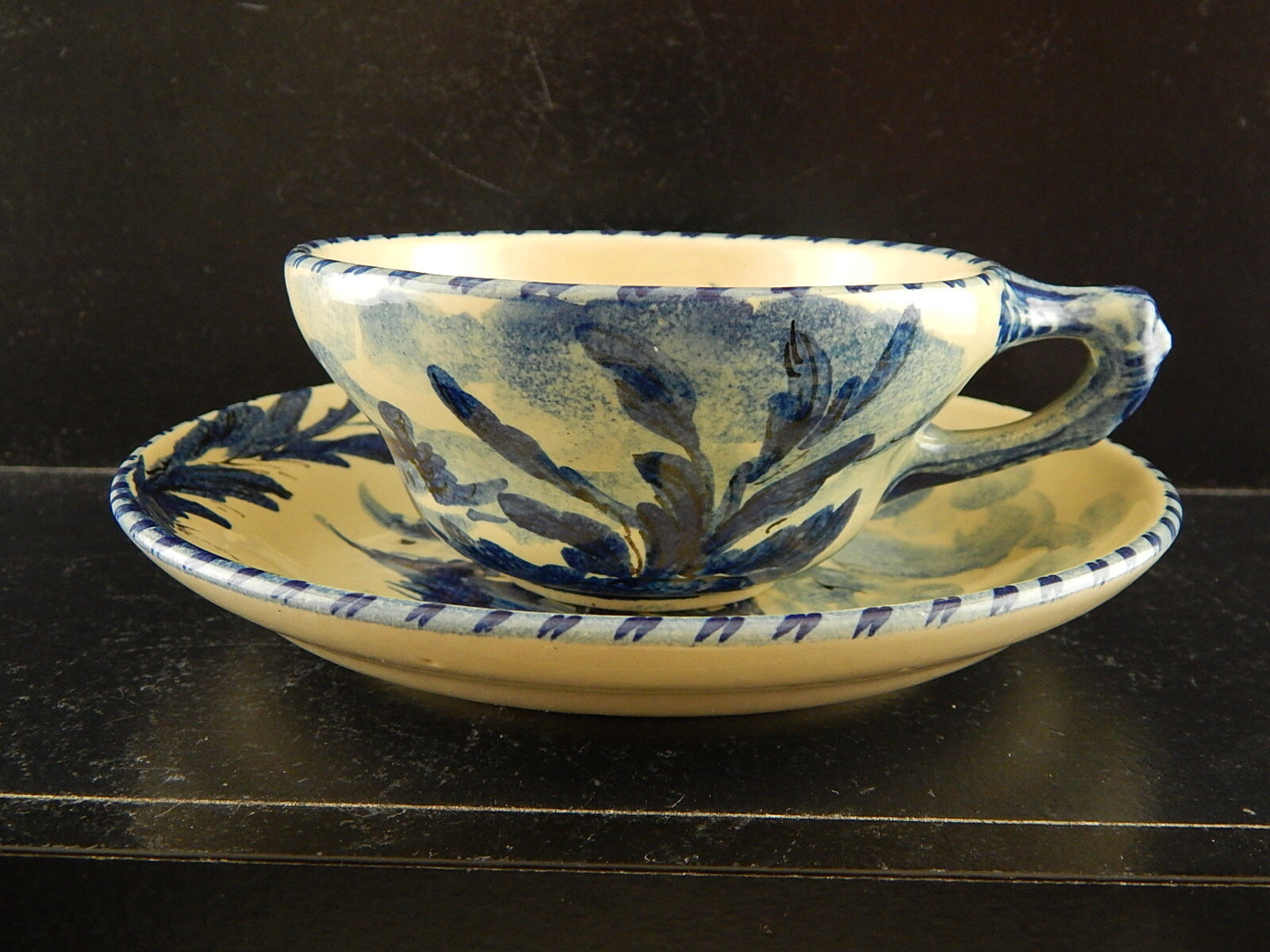 ANTICA TAZZA DA TE' CERAMICA ALBISOLA HANDMADE MADE ITALY DIPINTA A MANO #5